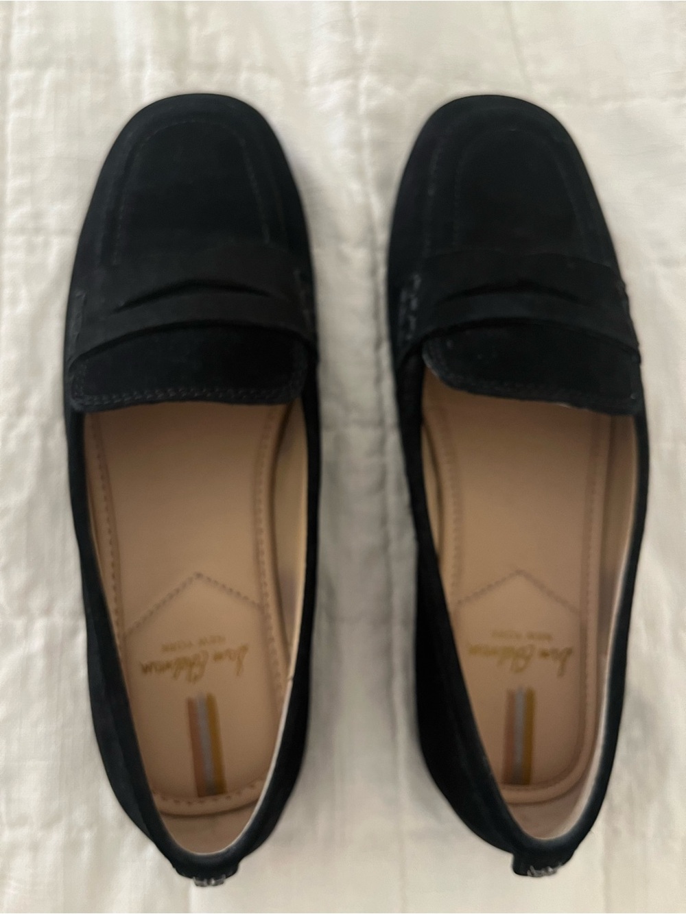 Sam Edelman Black Suede Penny Loafers